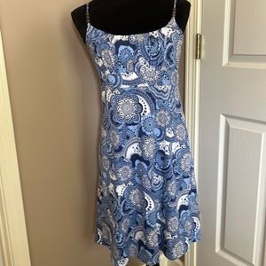 2/$18 Ann Taylor Loft Sundress Blue and White Sz. Small